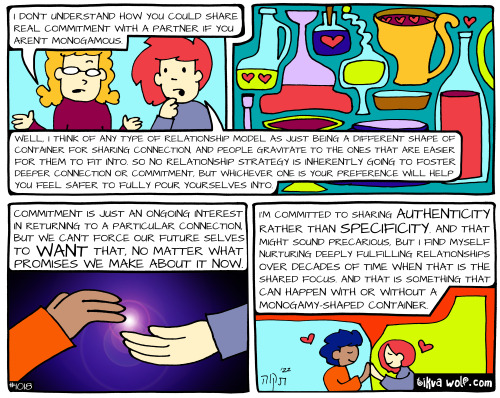 Thank you so much for supporting my work!
PATREON patreon.com/kimchicuddles
COMMISSIONS TikvaWolf.com/services
BOOKS TikvaWolf.com/books
DONATE venmo.com/tikvawolf
Lady: “I don’t understand how you could share real COMMITMENT with a partner if you...