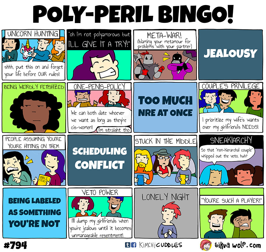 How many poly-perils have you experienced?
Check out Patreon.com/KimchiCuddles to support all my projects and get behind the scenes sketches / outtakes and other perks!