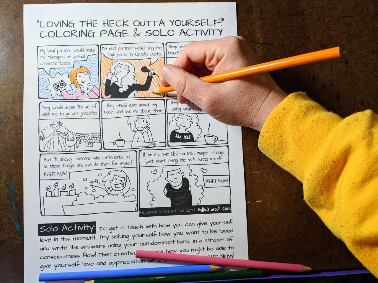 For Valentine’s day I made this “Loving the Heck outta Yourself” coloring page and solo activity sheet. FREE download here: https://www.patreon.com/posts/47029092
We could all use some extra love right now. Give yourself some special care this...
