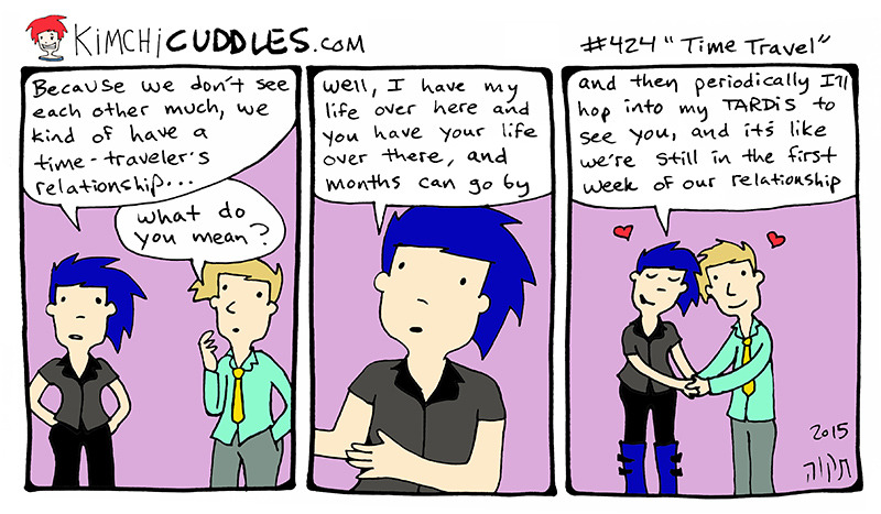 Do any of your relationships involve time travelers?